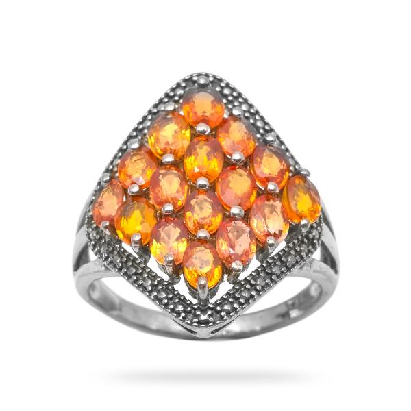 Bague saphir orange argent Eleos